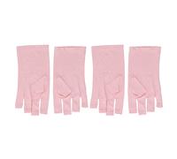 Gants UV pour ongles, Protection des mains, respirants, réutilisables, extensibles, lampe professionnelle pour ongles, gants UV sans doigts, rose