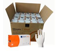Gants vinyle ABENA non poudrés jetables - taille M - carton de 10 boites de 100 pièces