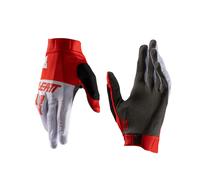 Gants VTT LEATT 1.0 GripR Rouge/Blanc Palmo MicronGrip Compatible Écran Tactile