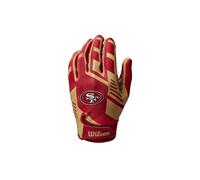 Wilson Gants football AD NFL Stretch Fit – Tissu respirant & Ajustement sûr – 49ers Rouge/Or Adulte