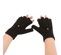 GantsMitaines d'hiver Élégants avec Bouton Tricot Réversible Confort Double Usage Chauds Doigts Couverts