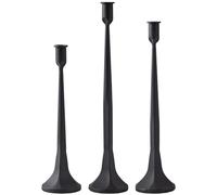 Ganwu Lot de 3 bougeoirs en fer noirs décoratifs pour mariage, table à manger, décoration d'intérieur (noir)