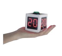 GANXIN Horloge de poker Compte à rebours de secondes pour poker, casino, tournoi d'échecs, 20/30 secondes et temps personnalisé, minuteur cube 4 côtés (petit, blanc)