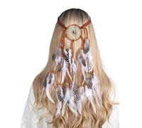GANYKQ Bandeau ethnique avec perles décorées - Créoles uniques pour femme - Pour prendre des photos et des attrape-rêves