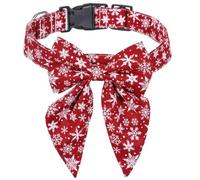 GANYKQ Collier de Noël pour animaux de compagnie avec nœud papillon - Accessoires de costume pour animal domestique - Collier de vacances pour chaton