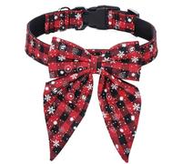 GANYKQ Collier de Noël pour animaux de compagnie avec nœud papillon - Accessoires de costume pour animal domestique - Collier de vacances pour chaton