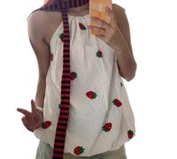 GANYKQ Foulard long tricoté à rayures pour femme - Unisexe - Style urbain décontracté, noir/rouge, Comme décrit