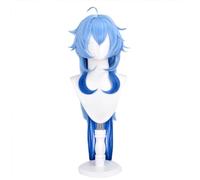 Ganyu Perruque longue en cheveux synthétiques dégradés bleus très doux et lisses, facile à peigner, convient pour Halloween, personnage de comic-Con