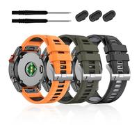 GANYUU 22 mm pour Garmin Fenix 7/7 Pro/6/6 Pro/5/5 Plus, bracelets en silicone souple Quickfit pour Forerunner 965 955/Approach S70 47 mm/Instinct 2/quatix 7 Smartwatch, Black/Yellow, Agate