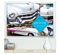 Ganz in Weiß - Elegante Oldtimer der Fünfziger Jahre (hochwertiger Premium Wandkalender 2026 DIN A2 quer), Kunstdruck in Hochglanz: Weiße Oldtimer der führenden US-Automarken in Kuba