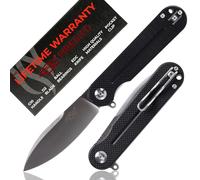 GANZO Firebird FH922-BK Couteau Pliant de Poche Lame en Acier D2 85 mm G10 Poignée Antidérapante avec Clip Camping EDC Couteau 196 mm 109 g (Noir)
