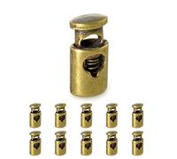 Ganzoo 10 Pinces à Liens en métal Finition Bronze, Forme Droite 1 Passage, pour Coulisse de vêtements, Vestes Sweats Hoodies, réparation Couture et Remplacement, Dimensions 17 mm x 9 mm, Trou 4 mm