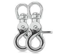 Ganzoo 2 mousquetons à gâchette pour Bricolage et Outdoor, 61 mm, Acier allié argenté, oeillet 10 mm, Attache rotative pour paracorde 550, Laisse Chien, Collier, Sac, Porte-clés et Cordons