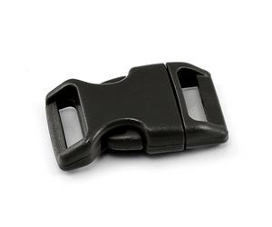 Ganzoo 20 fermetures à clic noir en plastique, taille M 5/8 pouce 1,59 cm, pour bracelet paracorde et cordon, remplacement fermeture sangle sac à dos, fente 16 mm, 40 x 23 x 10 mm, guidage 3 mm 4 mm