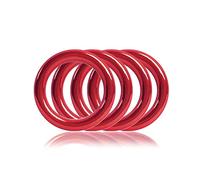 Ganzoo Anneaux O Rouges en Acier allié, Pack 4, Anneau Rond sans Soudure pour Laisse et Collier Chien/Chat, Dimensions 25 mm intérieur et 35 mm extérieur, Accessoire pour Paracord 550 et Bricolage