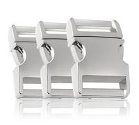 Ganzoo boucle à clip argent en métal allié, fermoir à clipser taille L 3/4", 39mm x 27mm, idéal paracorde pour bracelet, collier pour chien et autres montages, fermeture pratique, lot de 3