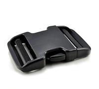 Ganzoo boucle clip XXXL plastique noir, 3 fermetures à clic double face légèrement courbées, usage paracorde bracelet, cordon, sangle sac à dos, collier chien, casque, fente 50 mm, dimensions 88x60 mm