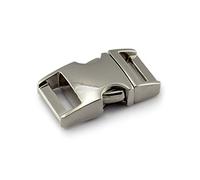 Ganzoo boucle de fermeture à clip en métal allié argent, attache à emboîter taille M 5/8", 39 x 21 x 9 mm, fente 16 x 4 mm, pour paracorde, bracelet, collier pour chien, sangles et cordons, lot 3