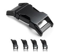Ganzoo boucle de fermeture métal Alumaxx noir mat, 4 pièces, 1" 25mm, attache à clic pour sangle et paracorde 550, création bracelets, colliers chien, réparation équipement, sac à dos, voyage