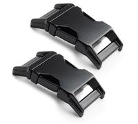 Ganzoo boucles à dégagement rapide Alumaxx en métal, set de 2, format 1" 25mm, fermeture clic pour paracorde 550, création de bracelets, colliers pour chien, remplacement sac à dos, noir mat