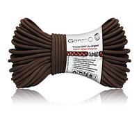 Ganzoo Corde Paracorde 550 Hybrid, 4 mm, 30 m, Nylon Polyester Type 3 avec 7 brins intérieurs, Charge Rupture env. 250 kg/550 lbs, pour Bracelet, Porte cles, Laisse et Collier Chien, darkchocolate
