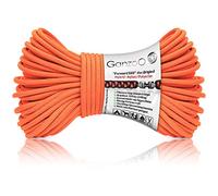 Ganzoo corde paracorde 550 type III 4 mm 30 m, hybride nylon polyester, 7 brins internes, résistance env 250 kg 550 lbs, pour activités plein air, camping, festivals, réparation et tressage DIY, coral