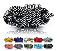 Ganzoo Corde PPM Polypropylene multifilament Tresse, 5 m en 1 Piece, diametre 8 mm, Noir Blanc, pour Confection Laisse Chien et Collier, tressage, Noeuds, takelage, Accessoires: Porte cles Bracelet