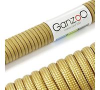 Ganzoo cordelette paracorde 550 Kaki, 4 mm 30 m Type 3, Construction âme 7 brins, Gaine Polyester/Nylon, pour Loisirs créatifs DIY, Bracelets, Porte-clés, Laisse et Collier de Chien, Camping