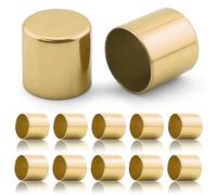 Ganzoo embouts de finition en metal a coller, ouverts, lot 10, or mat, pour corde PPM 8 mm et cordons 10 mm, diametre interieur 9,8 mm, exterieur 10,1 mm, hauteur 9,8 mm, protection des extremites