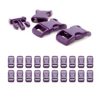 Ganzoo fermoir à clip en plastique pour paracorde, fermeture à clipser pour cordon ou sangle fine, taille 3/8" 29 mm x 15 mm, couleur violet, lot de 20, usage DIY