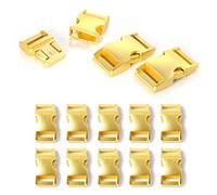 Ganzoo fermoir a clipser en metal allie couleur or, boucle taille M 5/8 (16mm), lot de 10, 40mm x 20mm, fente 16mm x 4mm, fermeture pour paracorde, cordons, sangles, colliers pour chien et bracelets