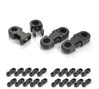 Ganzoo fermoirs à clic en plastique noir, lot de 20 fermetures à clip pour bracelets paracord, cordons et sangles, adaptés colliers de chien, sac à dos, casque vélo, dimensions 27 x 10 mm, œillet 6 mm