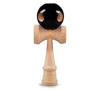 Ganzoo Kendama en Bois de hêtre véritable, Jeu d’adresse Japonais Beginner Black Noir et Bois, Boule 6 cm avec Corde Nylon Solide, 3 coupelles, équilibre et Figures, poignée Ergonomique, 16 cm, 144 g