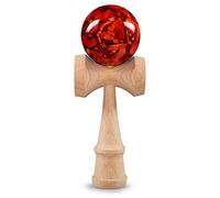 Ganzoo Kendama en Bois de hêtre véritable, Model 'Red Flash', Japonais Jeu d'adresse