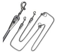 Ganzoo Laisse Chien Corde PPM 12 mm Grise, 2 m, 2 Positions reglables pour Conduite et Entrainement, 2 mousquetons 360 deg en Metal Moulage sous Pression, O-Rings coulissants, Lavable en Machine