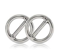 Ganzoo Lot de 2 Anneaux en O avec chevalet, métal en Acier allié soudé Non rouillant, Couleur argentée, diamètre intérieur 20 mm extérieur 28 mm, pour Laisse de Chien, Collier, paracorde 550