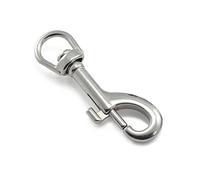 Ganzoo Lot de 2 mousquetons à targette avec émerillon Rotatif, Acier Inoxydable argenté, Taille M 75 mm 19 g, pour Laisse de Chien, Collier, Paracord 550, Porte-clés, création et réparation DIY