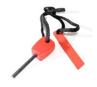 Ganzoo Lot de 2 Pierres à feu de Survie avec Bloc de magnésium, poignée Plastique Rouge, Mini firesteel 4 cm, Ø 4,5 mm, Jusqu’à 3000 allumages, Camping