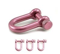 Ganzoo Lot de 3 manilles en Acier, Forme U Droite, axe à Visser Facile, Rose Fuchsia Magenta métallisé, Compatible paracorde 550, Bracelets, Cordons, Sangles, Taille M, 33 x 25mm, Ouverture 21 x 10mm