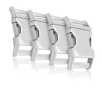 Ganzoo lot de 4 fermoirs a cliquet en metal Alumaxx 3/4 (20 mm), surface chrome argent, attaches a clip solides pour bracelets paracorde, colliers chien, sacs a dos, sangles