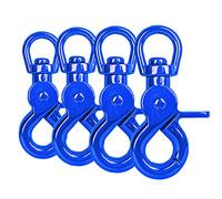 Ganzoo lot de 4 mousquetons en zinc moulé sous pression, tête pivotante rotative, bleu, longueur 61 mm, connecteur pour laisse et collier de chien, pour paracord 550, cordon et sangle, accessoires DIY