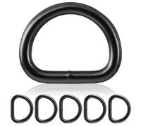 Ganzoo Lot de 5 anneaux en D en acier inoxydable - 50 mm x 41 mm - Épaisseur : 6 mm - Inoxydable - Idéal en combinaison avec paracorde 550 - Acier soudé - Couleur : noir mat - Marque :