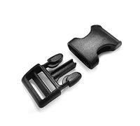 Ganzoo lot de 5 fermetures à clic 25 mm noir, attaches en plastique très solides, profil légèrement courbé, usage collier de chien, sac à dos, sac, sangle, cordon, remplacement et fabrication DIY