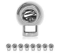 Ganzoo lot de 8 bloqueurs de cordon en métal, stoppeur rond à 1 trou, finition argent froid, passage 4 mm, 20 x 15 x 12 mm, pour vestes, sacs à main, sacs et couture réparation sur cordons coulissants