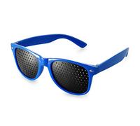 Ganzoo lunettes à trous type grille pour relaxation oculaire, bleu forme B, monture classique à branches pliables, outil d’exercices visuels en alternant regard près et loin, usage quotidien