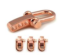 Ganzoo manille droite acier inoxydable Kupfer Metallic, axe à vis avec tête moletée, verrouillage par boulon à visser réglable, lot 3 pièces, taille M, ouverture 19 x 10 mm, épaisseur 5 mm, poids 23 g