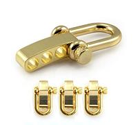 Ganzoo manille droite en U réglable, acier inoxydable couleur or, axe à visser moleté pour fermeture contrôlée, taille M, ouverture 19 x 10 mm, épaisseur 5 mm, 23 g, lot de 3 manilles, accessoire DIY