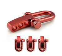 Ganzoo Manille Droite réglable en U, Acier Inoxydable Non rouillant, axe à Visser pour Ouverture Rapide, Rouge métallisé, Taille M, Ouverture 19 x 10 mm, épaisseur 5 mm, pour paracorde 550, Lot de 3