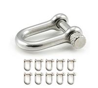 Ganzoo Manilles Droites en Acier avec axe à Visser, Forme U, Argent, Taille S 26 x 20 mm, Ouverture 17 x 8 mm, épaisseur 4 mm, Lot de 10 pour paracorde 550