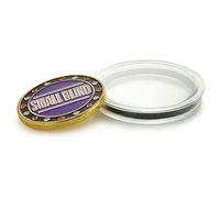 Ganzoo médaille Button Small Blind en métal embossé, Recto Small Blind, Verso Poker Card Guard avec Ornements, Bord rainuré antiglisse, diamètre 40 mm, épaisseur 31 mm, étui Plastique Bord Caoutchouc